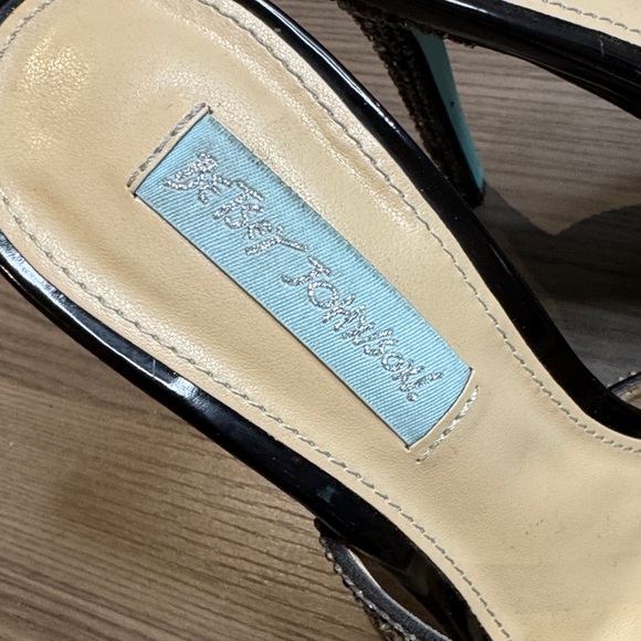 Betsey Johnson Black Strappy Rhinestone Heels - Picture 2 of 11